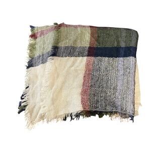 Altar'd State Women's Blue & Green Plaid Blanket Scarf